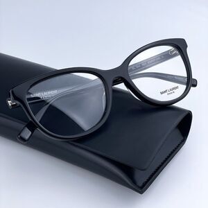 SALE! NEW Saint Laurent SL504 001 Shiny Black Cat Eye Women Eyeglasses
